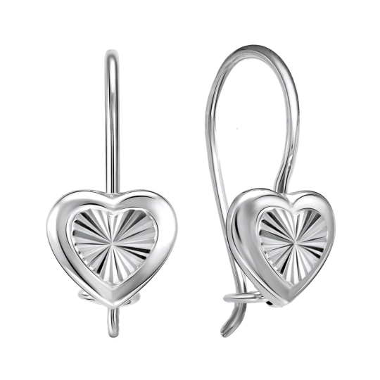 Серьги из серебра с цитринами и фианитами 