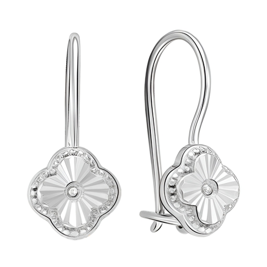 Серьги из серебра с фианитами