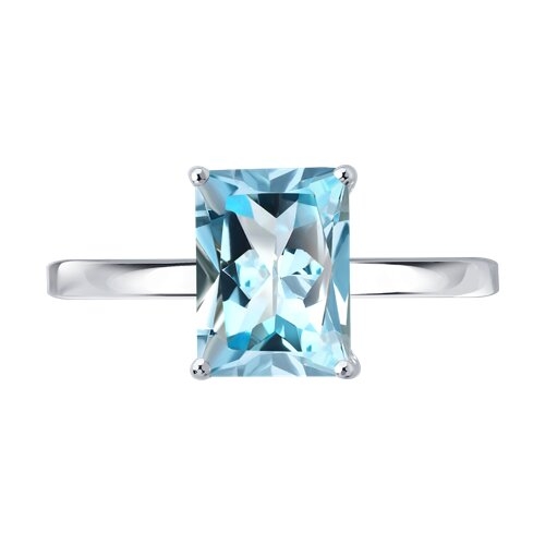 Кольцо из серебра с раухтопазом и фианитами