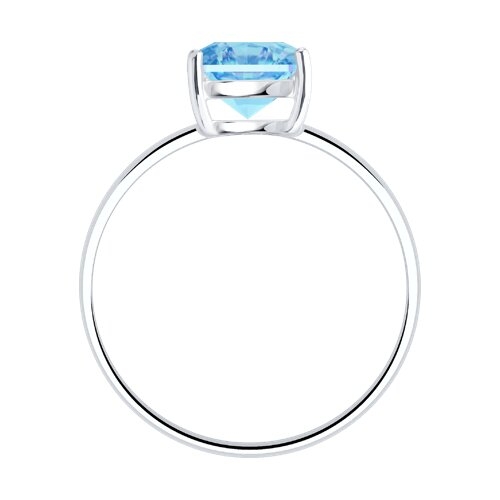 Кольцо из серебра с раухтопазом и фианитами