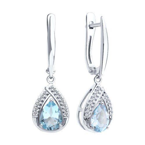 Кольцо из серебра с топазом и фианитами