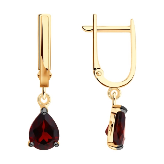 Серьги из серебра с фианитами 