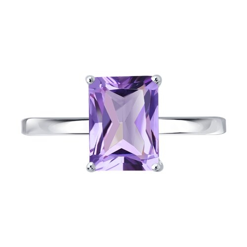 Кольцо из серебра с ювелирным кристаллом и фианитами