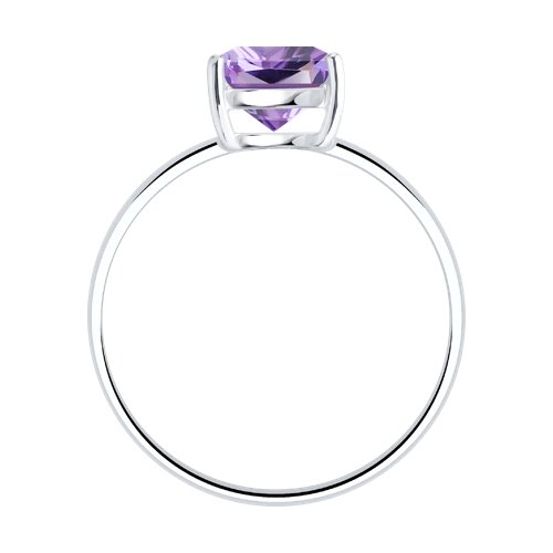 Кольцо из серебра с ювелирным кристаллом и фианитами