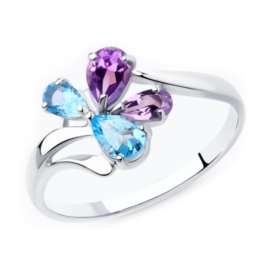 Кольцо из серебра с фианитом