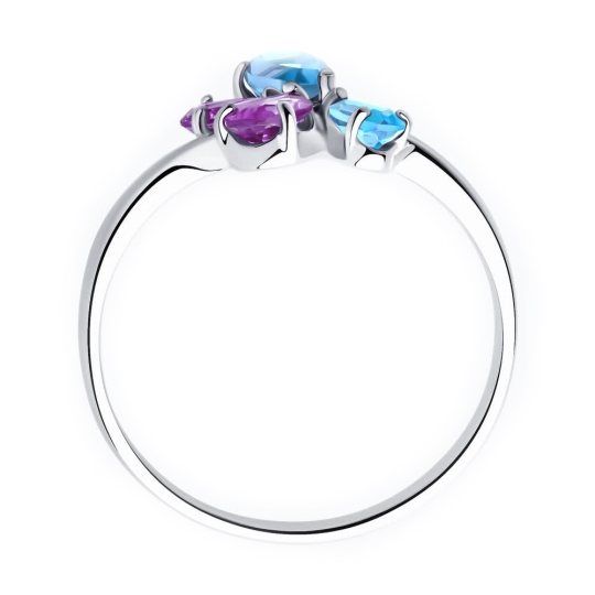 Кольцо из серебра с фианитом