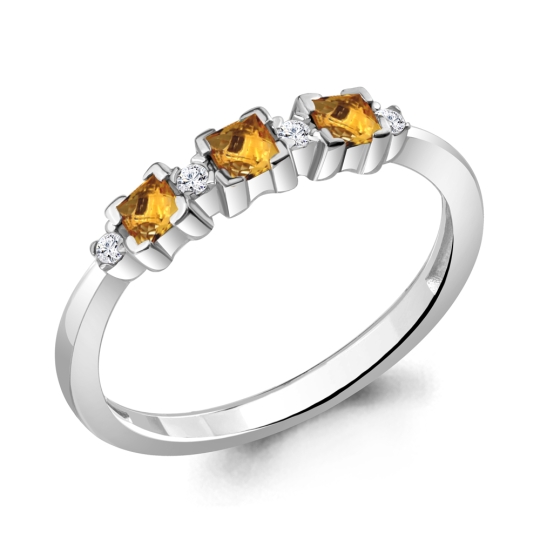 Кольцо из серебра с фианитами