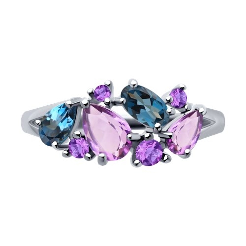 Серьги из серебра с миксом камней