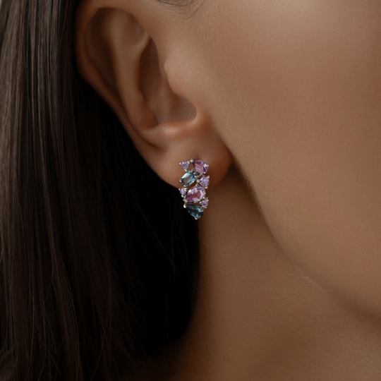 Серьги-конго из серебра