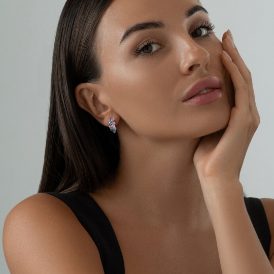 Серьги-конго из серебра