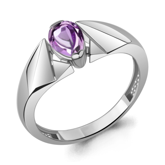 Кольцо из серебра с цитрином и фианитами