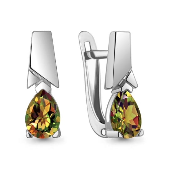 Серьги из серебра с фианитами