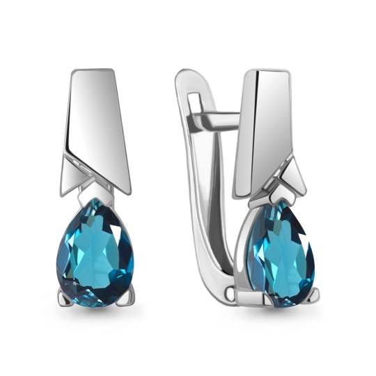 Серьги из серебра с фианитами