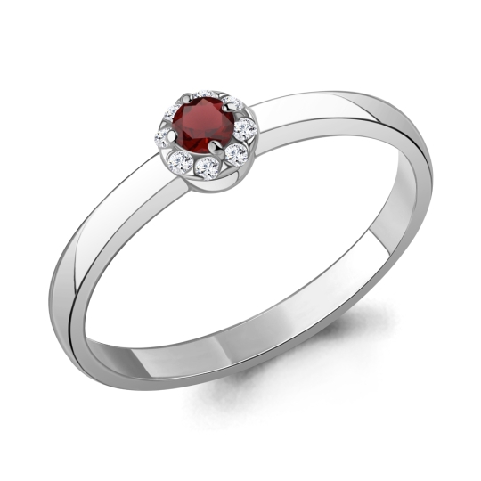 Кольцо из серебра с фианитами