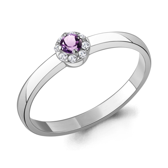 Кольцо из серебра с фианитами