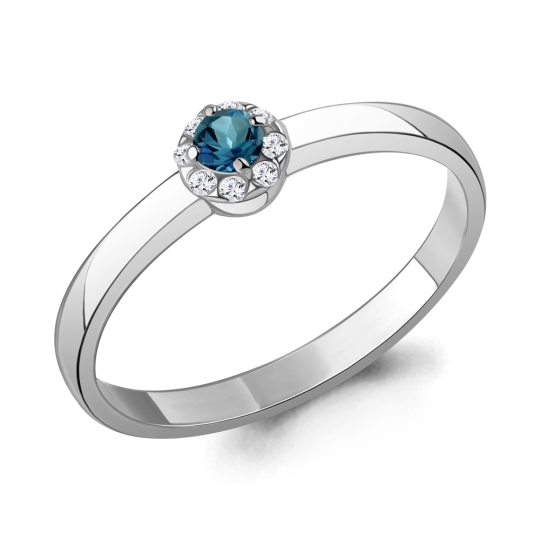 Обручальное кольцо из серебра с фианитами 