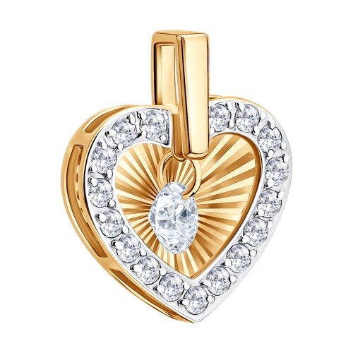 Подвеска из золота с топазом London и фианитами