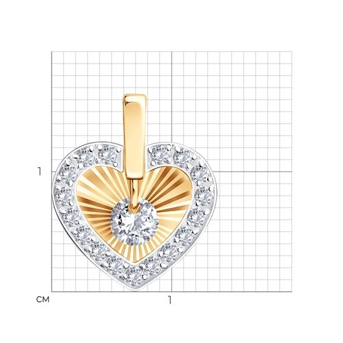 Подвеска из золота с топазом London и фианитами