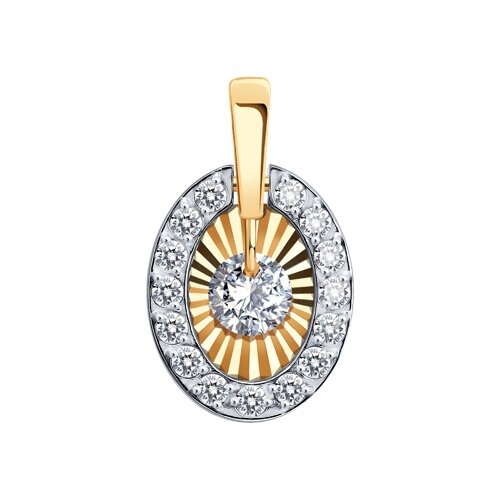 Подвеска из золота с раухтопазом и фианитами