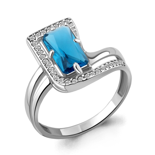 Кольцо из серебра с фианитами