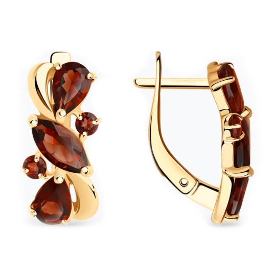 Кольцо из серебра с позолотой и гранатами