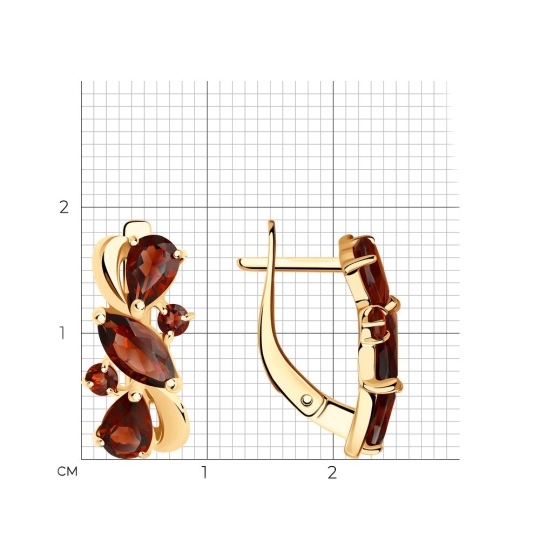 Кольцо из серебра с позолотой и гранатами