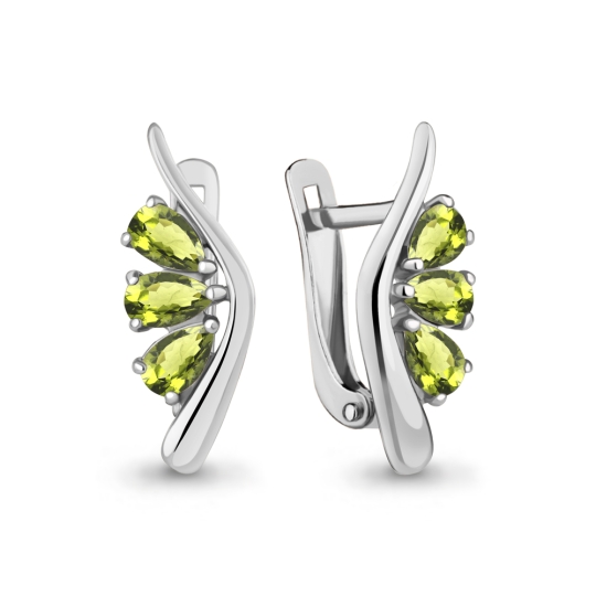 Кольцо из серебра с хризолитами