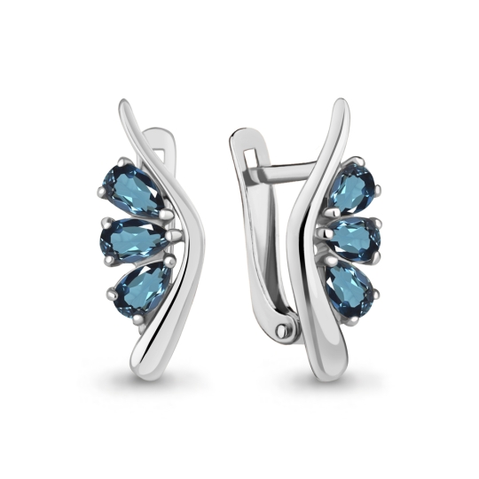 Серьги из серебра с хризолитами