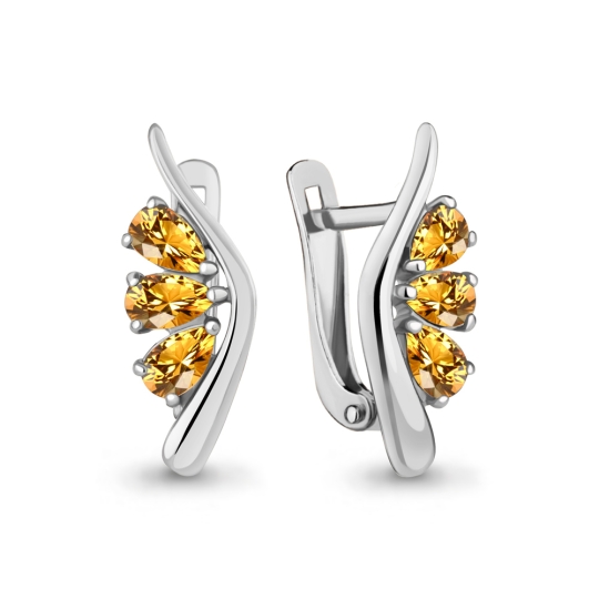 Кольцо из серебра с цитринами