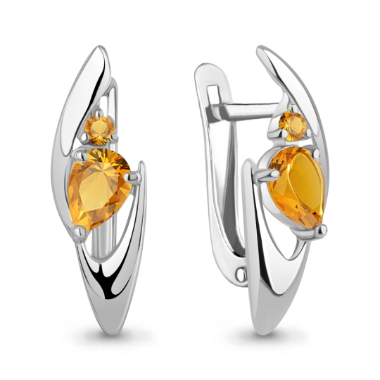 Серьги из серебра с фианитами