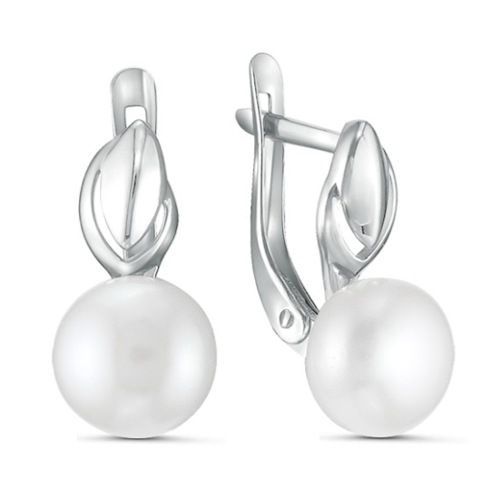 Серьги из серебра с голубыми ювелирными кристаллами и фианитами