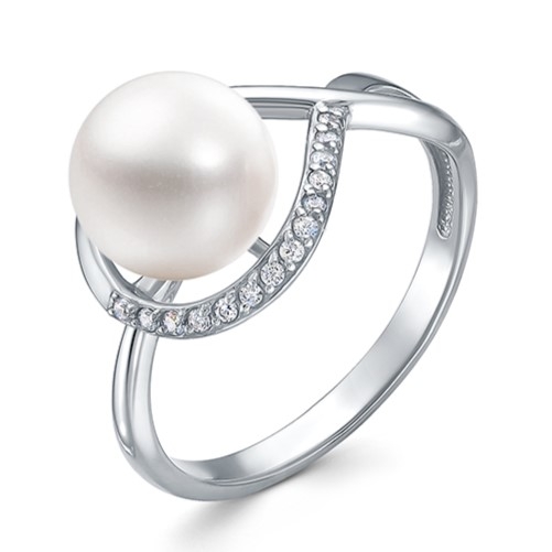 Обручальное кольцо из серебра с бриллиантами