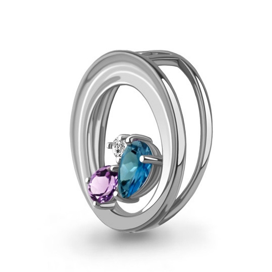 Кольцо из серебра с фианитами