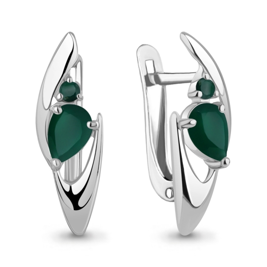 Кольцо из серебра с агатами