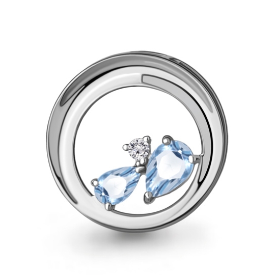 Серьги из серебра с топазами Swiss и фианитами