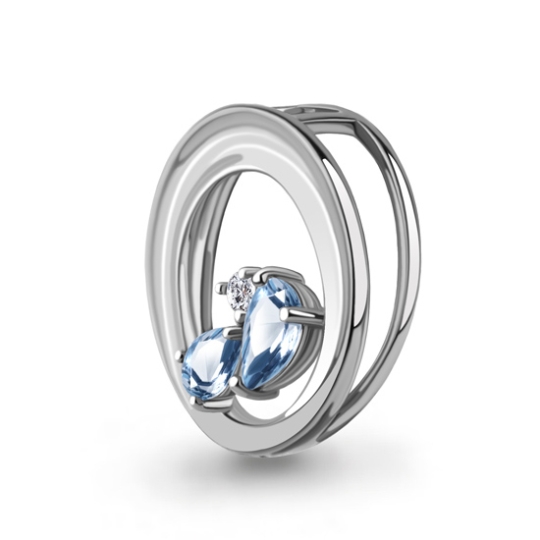 Серьги из серебра с топазами Swiss и фианитами