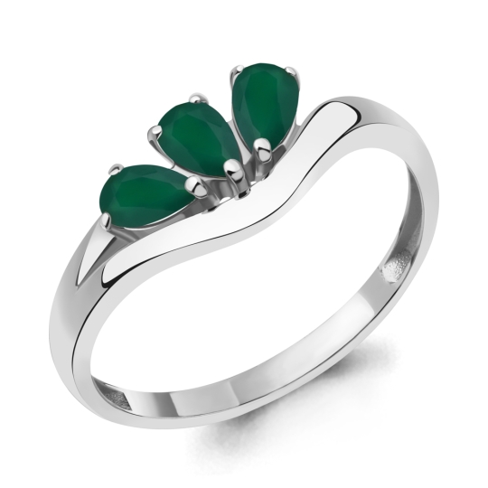 Обручальное кольцо из серебра с бриллиантами