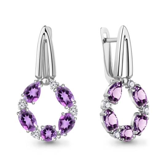 Серьги из серебра с ониксом