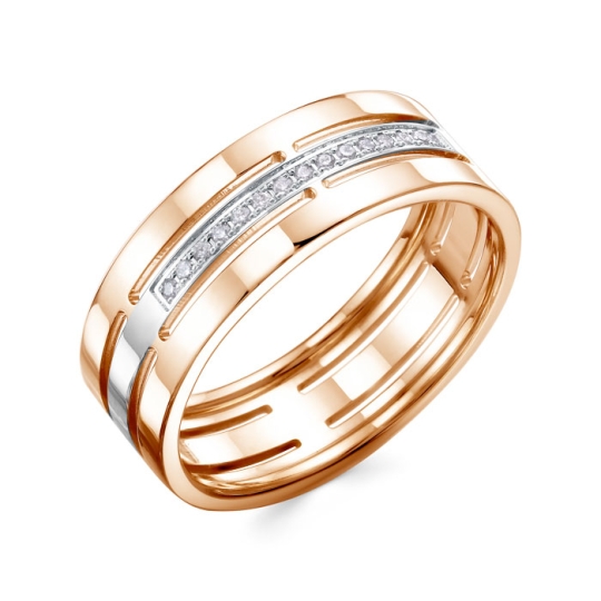 Кольцо из золота с бриллиантами и сапфиром