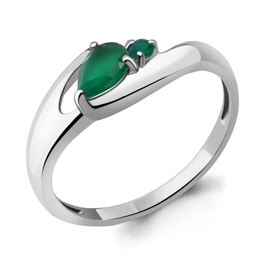 Кольцо из серебра с эмалью и фианитами