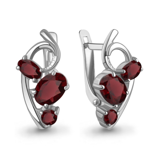 Серьги из серебра с ювелирными кристаллами