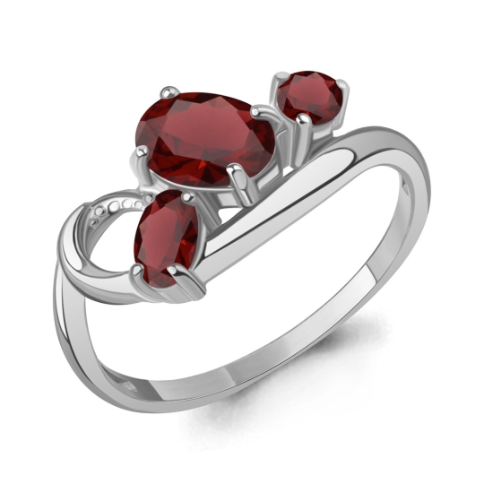 Серьги из серебра с гранатами