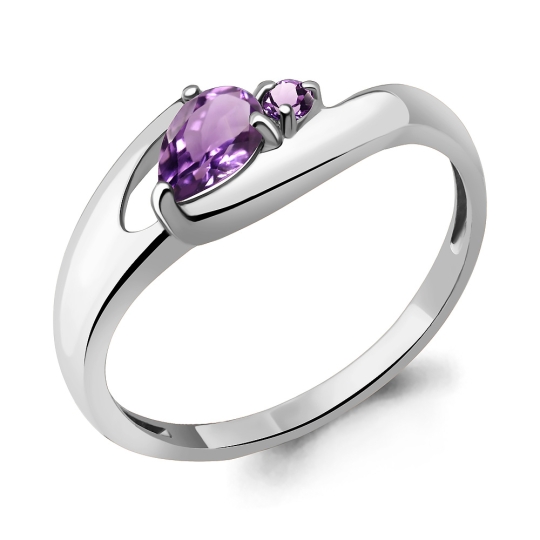 Серьги из серебра с аметистами 