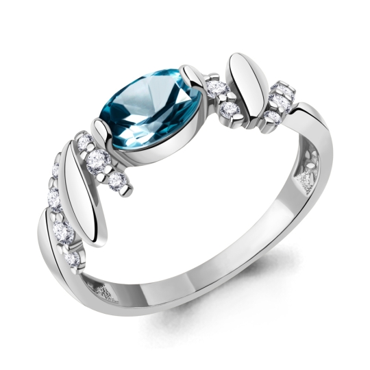 Обручальное кольцо из серебра с позолотой