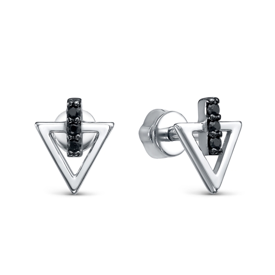 Серьги из серебра с фианитами