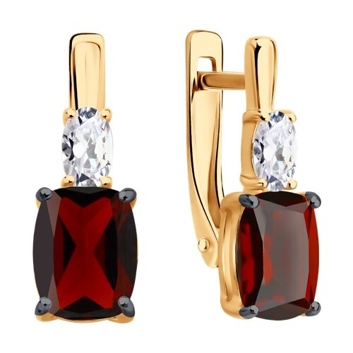 Серьги из серебра с фианитами