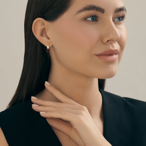 Серьги из серебра с фианитами