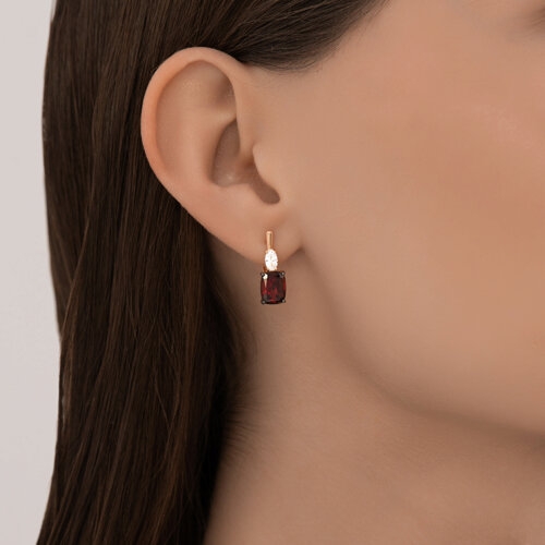 Серьги из серебра с фианитами