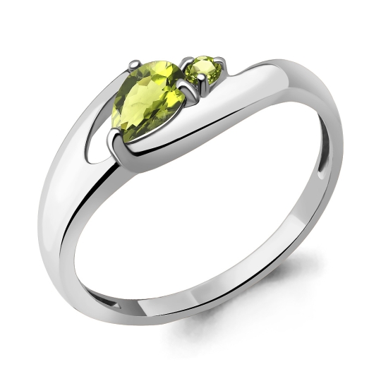 Серьги из серебра с хризолитами