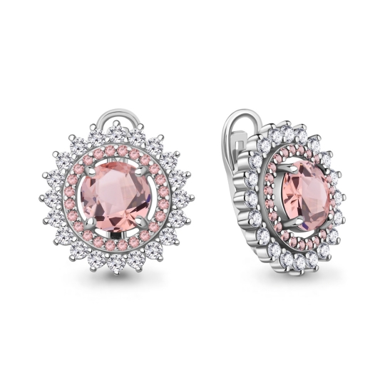 Подвеска из серебра с ювелирными кристаллами и фианитами